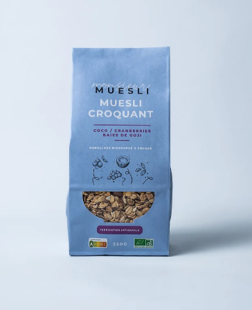 Muesli croquant Coco Cranberries Baies de Goji
